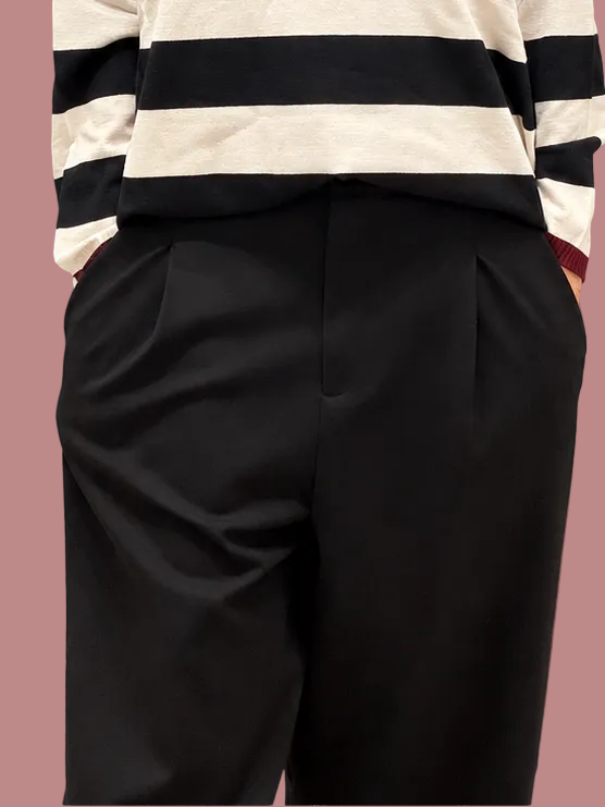 Pantalone crop a gamba ampia in punto Milano