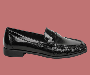 Mocassino nero lucido con fascia