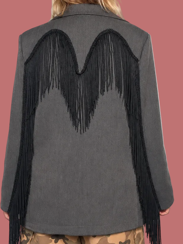 Blazer Nero con Frange