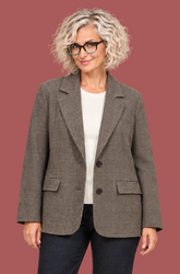 Giacca Blazer Principe di Galles con Tigre Ricamata