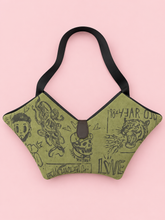 Borsa Mini Batman Garage B.Florence in camoscio con stampa graffiti