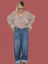 Jeans dritto blu con effetto délavé