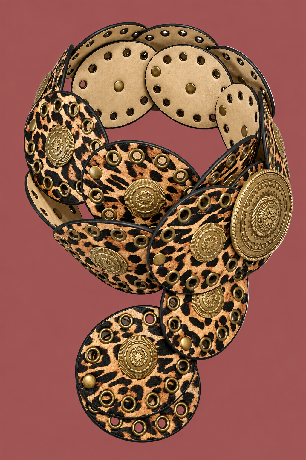 Cintura over animalier lunga 130 cm