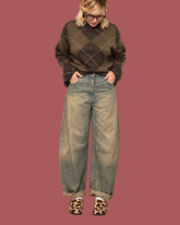 Jeans Gaya a banana lavaggio tè | Souvenir