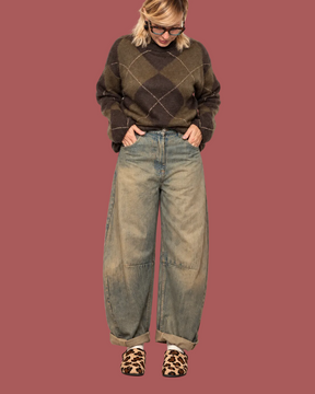 Jeans Gaya a banana lavaggio tè | Souvenir