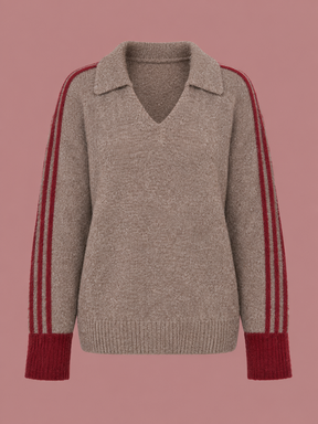 Maglia Polo con Righe a Contrasto Female