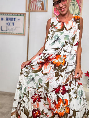 DEJAVU - Abito Lungo Floreale “Estate in Fiore” FANTASIA
