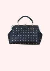 Borsa doctor bag nera con borchie silver — vista frontale