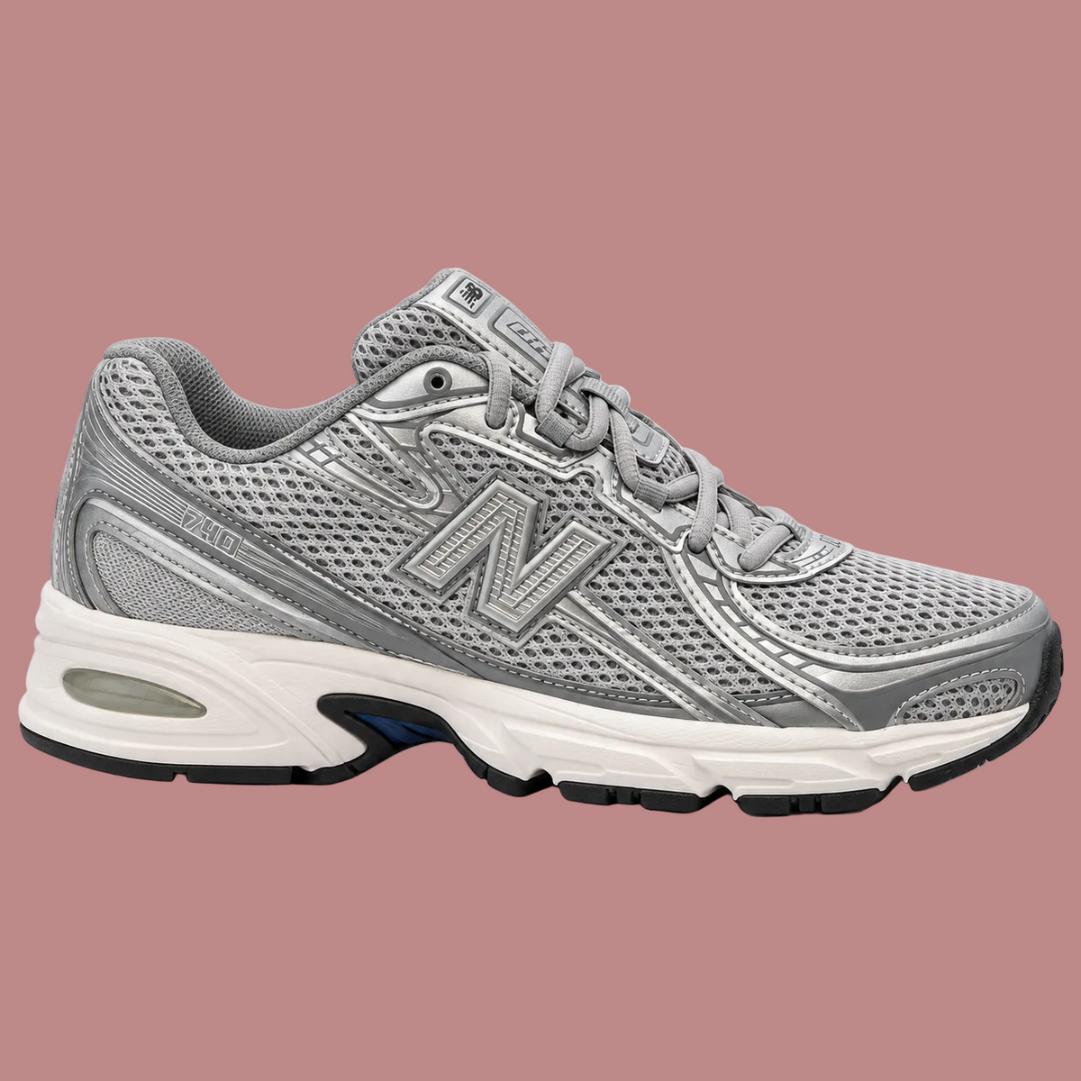 New Balance 740 grigio argento, vista laterale