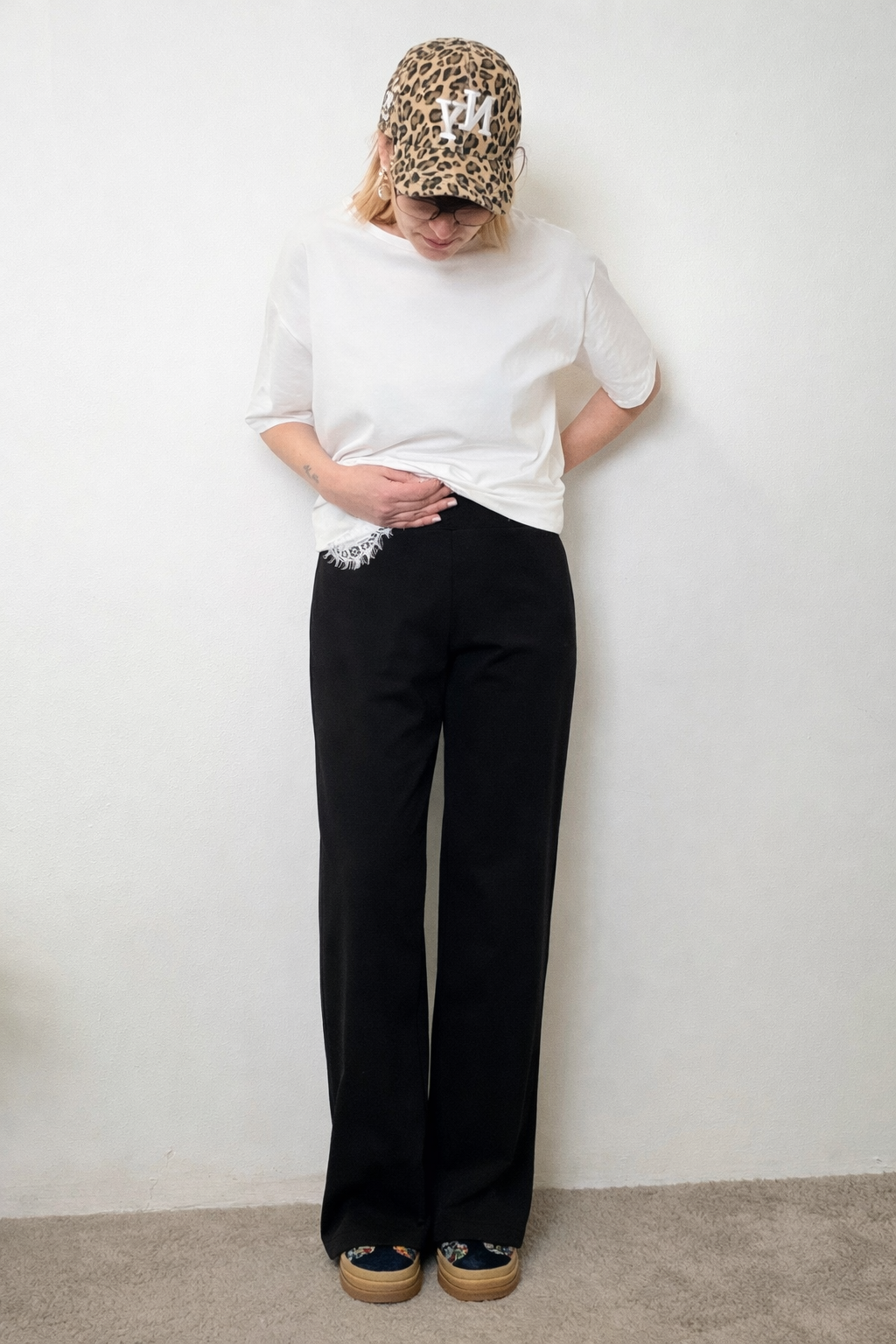 Pantalone Slim Flare in punto milano  Chic