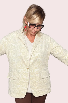 Blazer Velluto Burnout Bordeaux Damascato