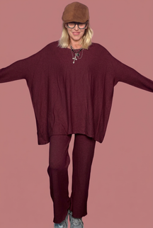 Completo over in maglia con pantalone ampio