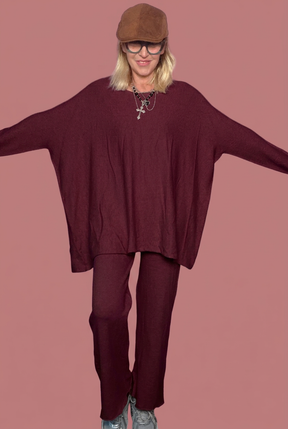 Completo over in maglia con pantalone ampio