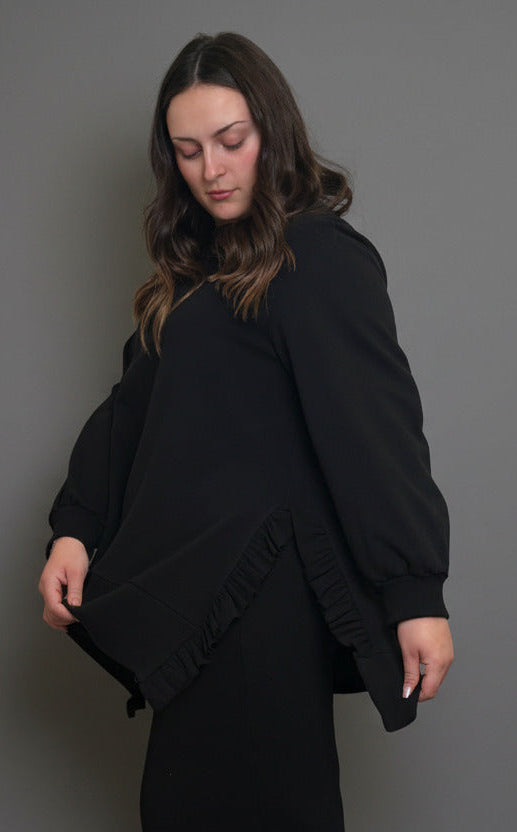 DEJA VU_ Felpa Over con dettaglia arricciati