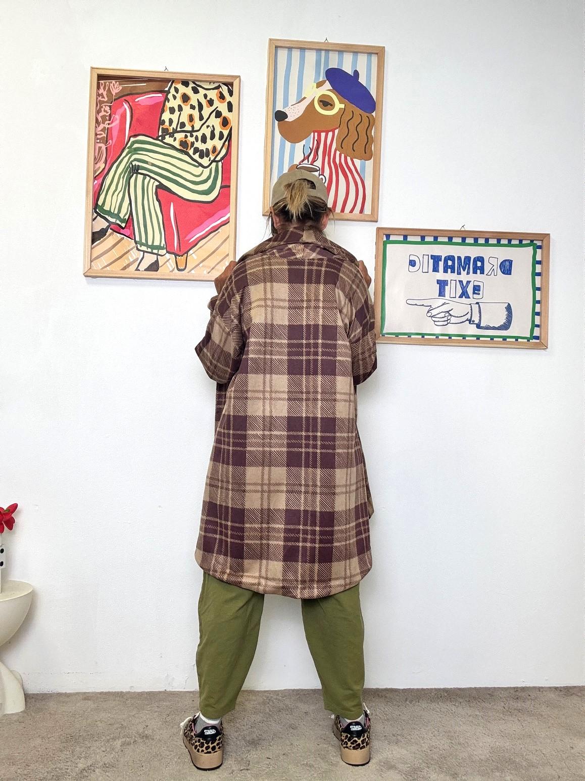 FEMALE - Giacca oversize a quadri  stile casual e super comfy BORDEAUX 33917YJP-1/ CHECK BORDEAU FEMALE 