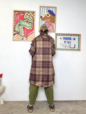 FEMALE - Giacca oversize a quadri  stile casual e super comfy BORDEAUX 33917YJP-1/ CHECK BORDEAU FEMALE 