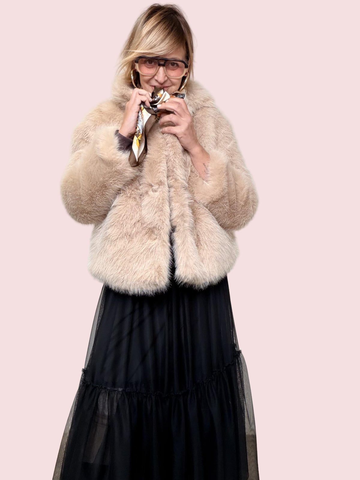 SOUVENIR - ECOPELLICCIA SOFT CLOUD CON FOULARD MIELE V38A0389/ MIELE SOUVENIR 