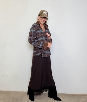 FEMALE -  Camicia Soft Check 40031/ MORO/CELESTE FEMALE 