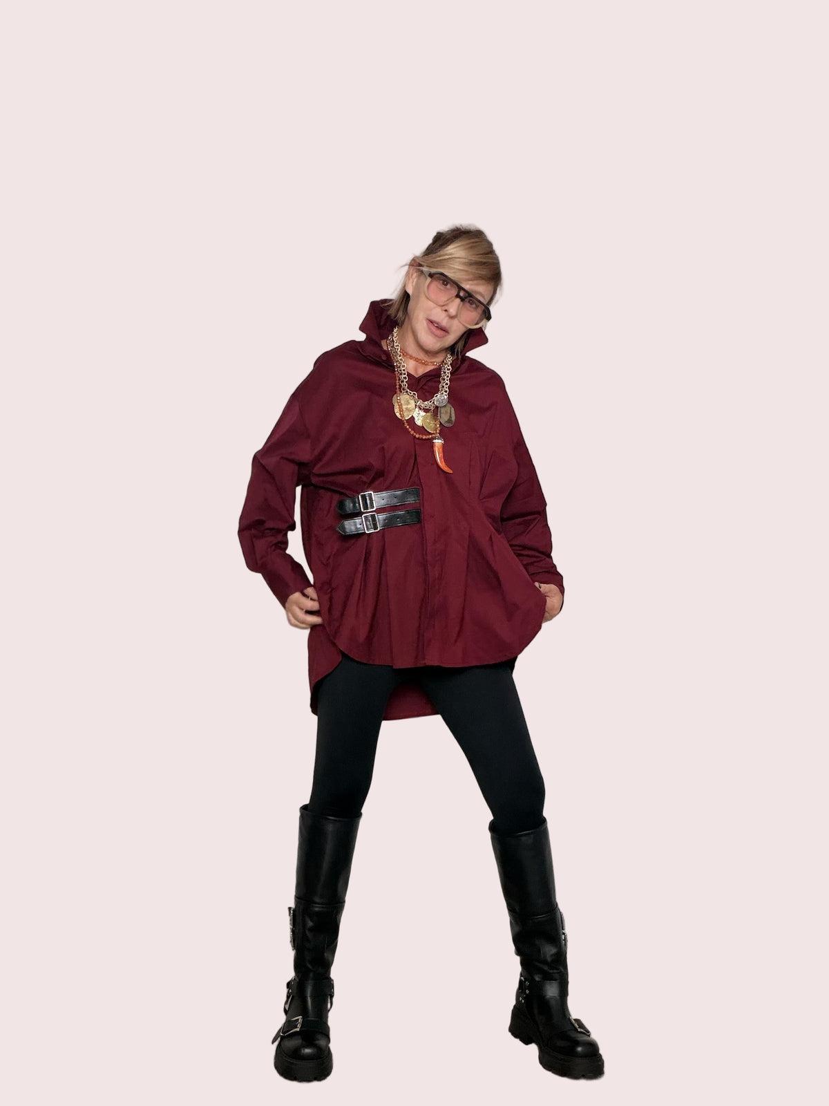 FEMALE - CAMICIA URBAN STRAP VINO 19091-1/ VINO FEMALE 