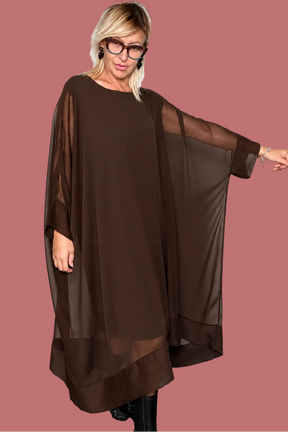 Vestito Oversize in Chiffon Nero