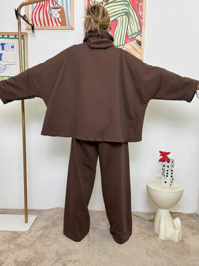 FELPA - Felpa "Cacao Zip" in Punto Milano  Coccolosa, Chic e Made in Italy MARRONE A25LU404/ MORO DEJA VU 