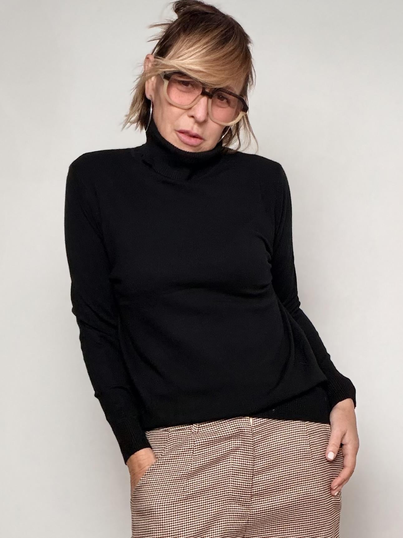 FEMALE - MAGLIA COLLO ALTO NERO ZS5328/ NERO FEMALE 