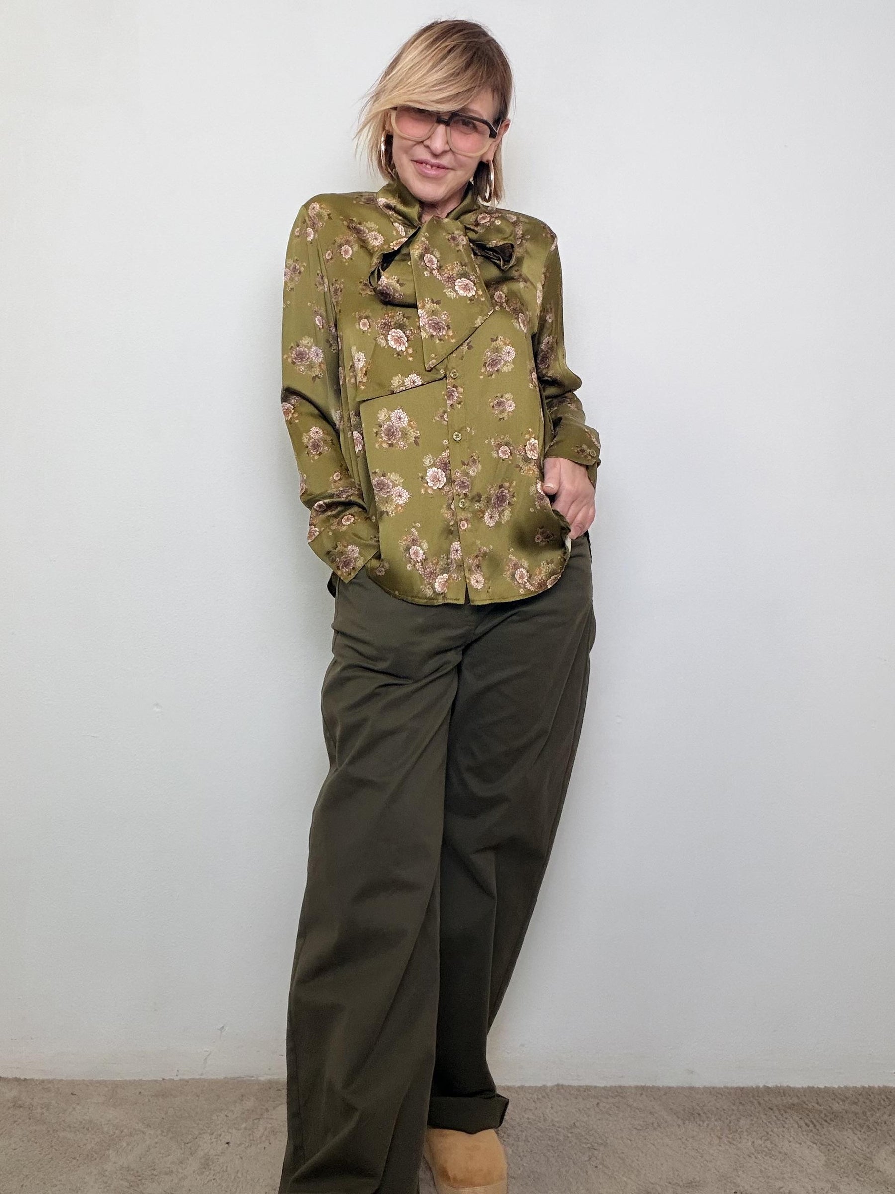 SOUVENIR - Pantalone morbido a gamba larga M38F1162/ VERDE MILITARE SOUVENIR 