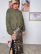FEMALE - Gonna lunga animalier con pizzo H4754-R11/ ANIMALIER FEMALE 