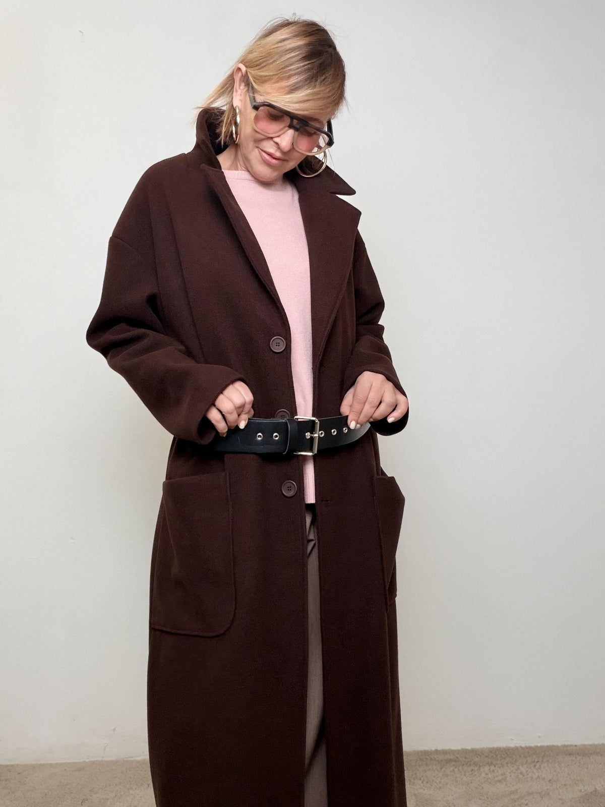 DEJA VU- Cappotto Lungo Soft  Linee pulite, stile senza sforzo A25SG608/ MORO DEJA VU 