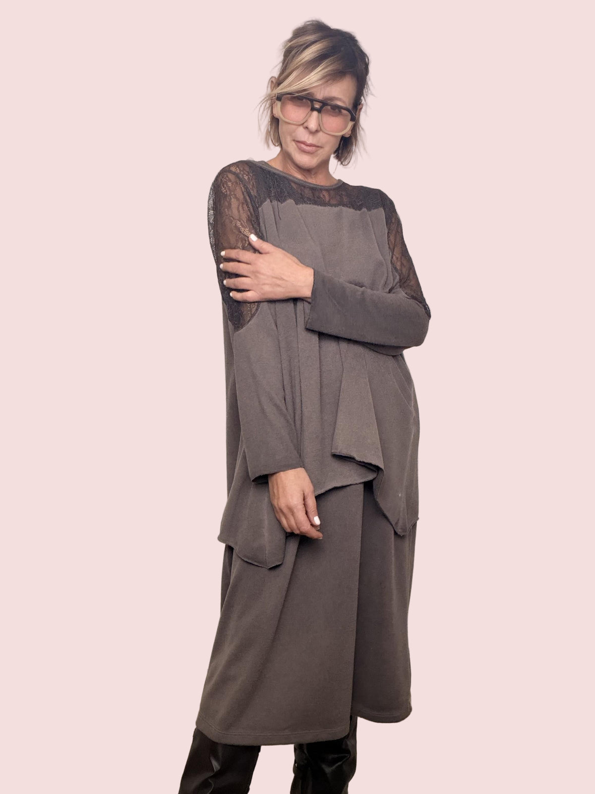 DEJA VU - Maglia Soft Lace Mood A25RH408/ MORO DEJA VU 