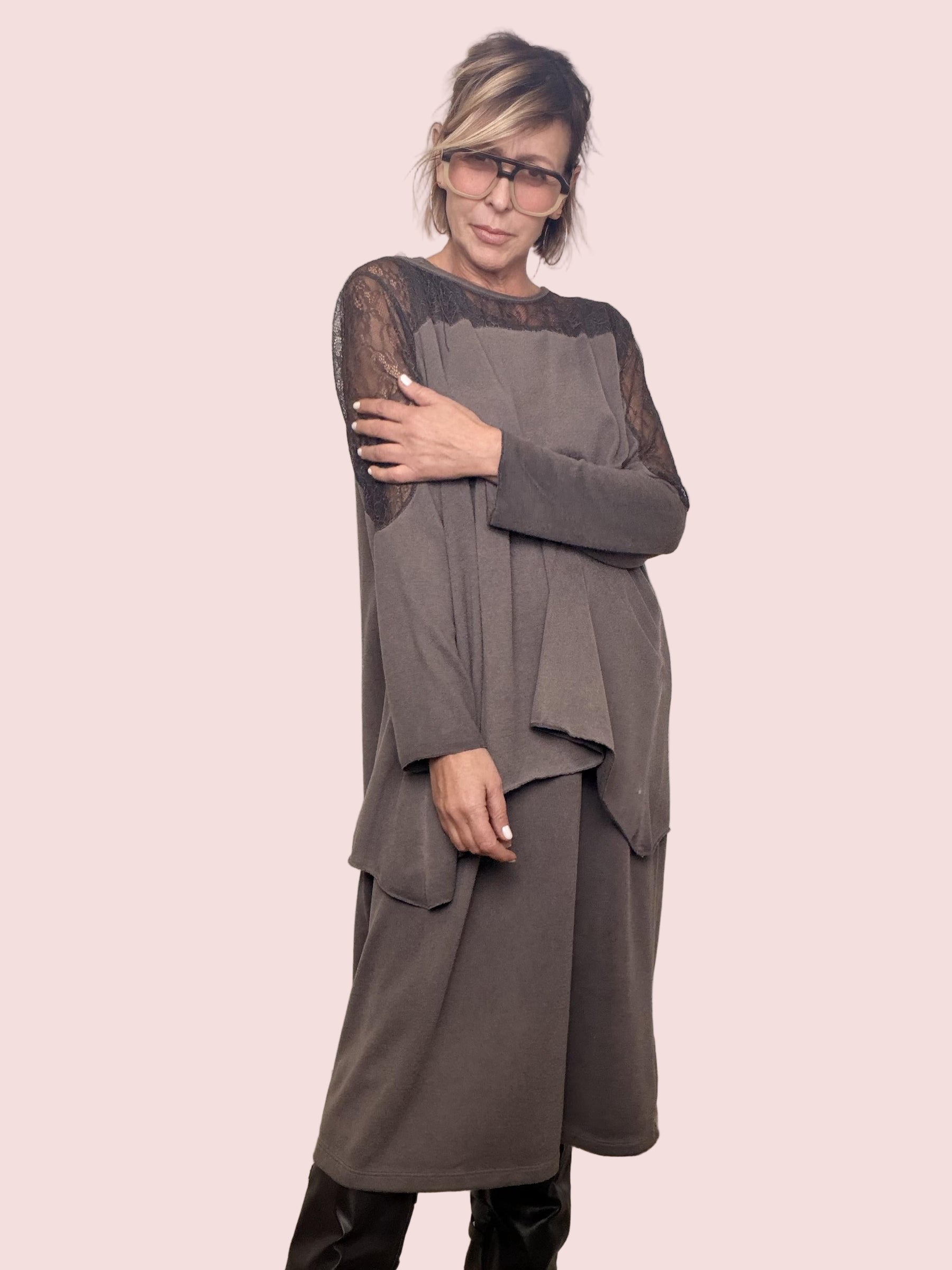 DEJA VU - Maglia Soft Lace Mood A25RH408/ MORO DEJA VU 