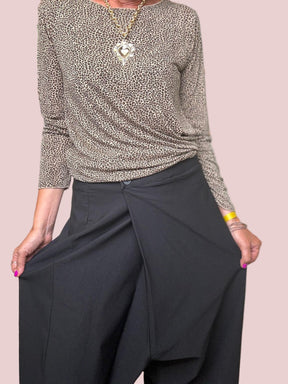 DEJA VU - Pantalone nero donna turca nero A25FL208/ NERO DEJA VU 