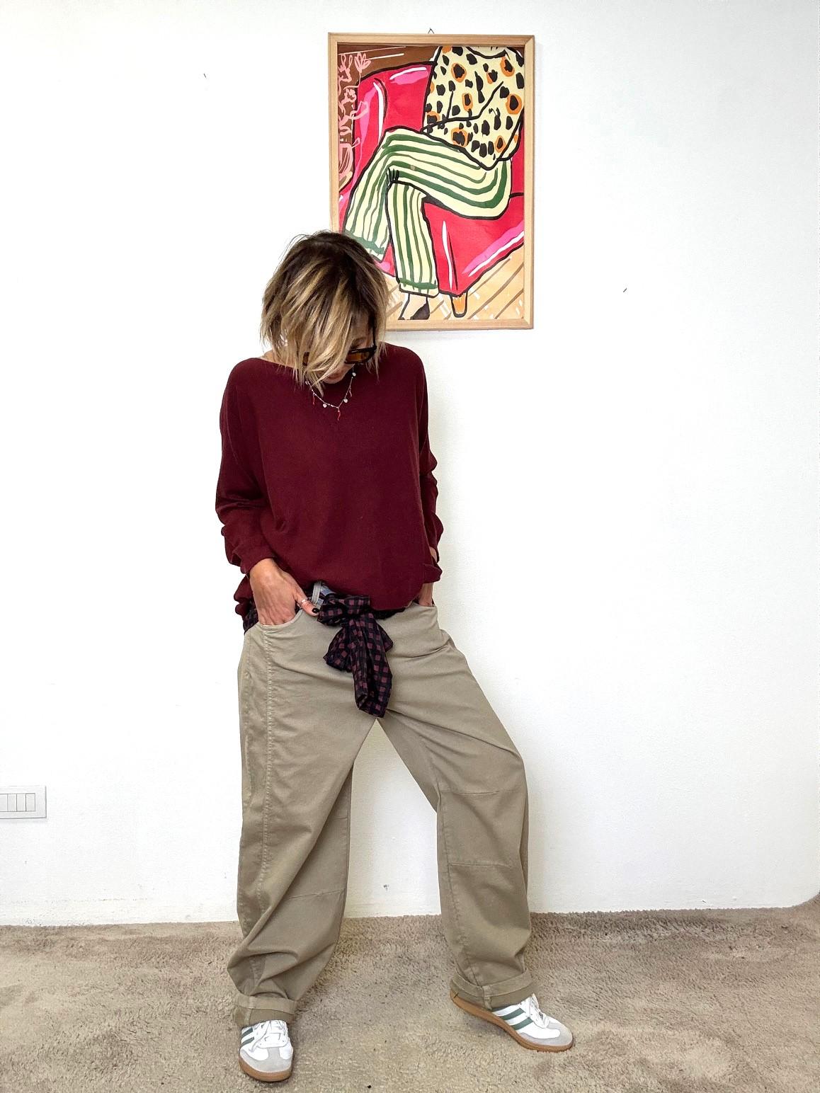 SUSY STAR - Pantalone over in cotone con cintura bandana BEIGE ST3115/ BEIGE SUSY STAR 