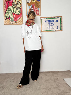 SUSY STAR - Pantaloni neri donna a gamba larga  eleganti, comodi e versatili nero STLS11698/ NERO SUSY STAR 