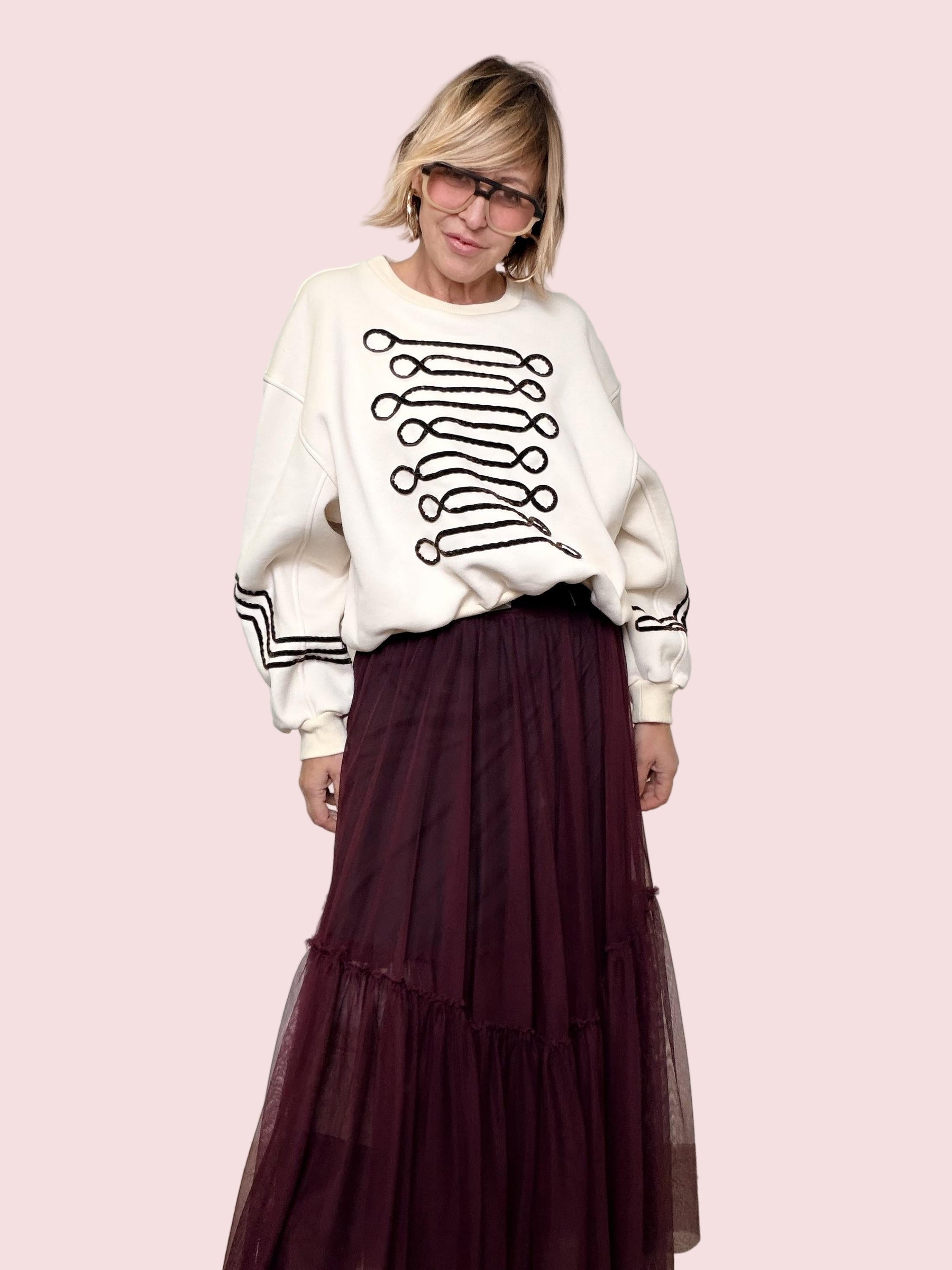 SOUVENIR - FELPA MAJORETTE CHIC PANNA S38M1508/ PANNA SOUVENIR 