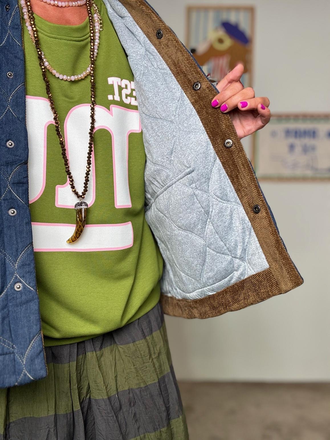 FEMALE - Giacca di jeans trapuntata donna con patch colorate WM2589DAI/ JEANS FEMALE 