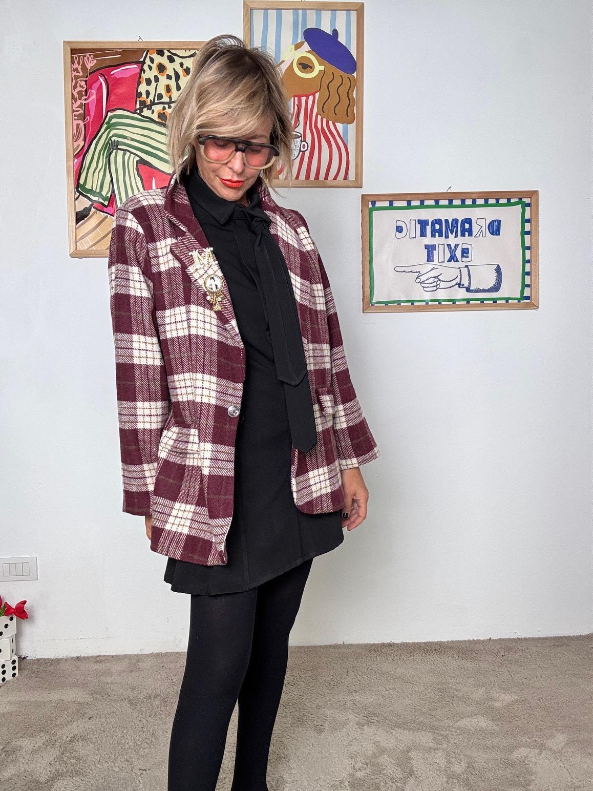 FEMALE - Giacca over a quadri VINO A7006-H9/ CHECK VINO FEMALE 