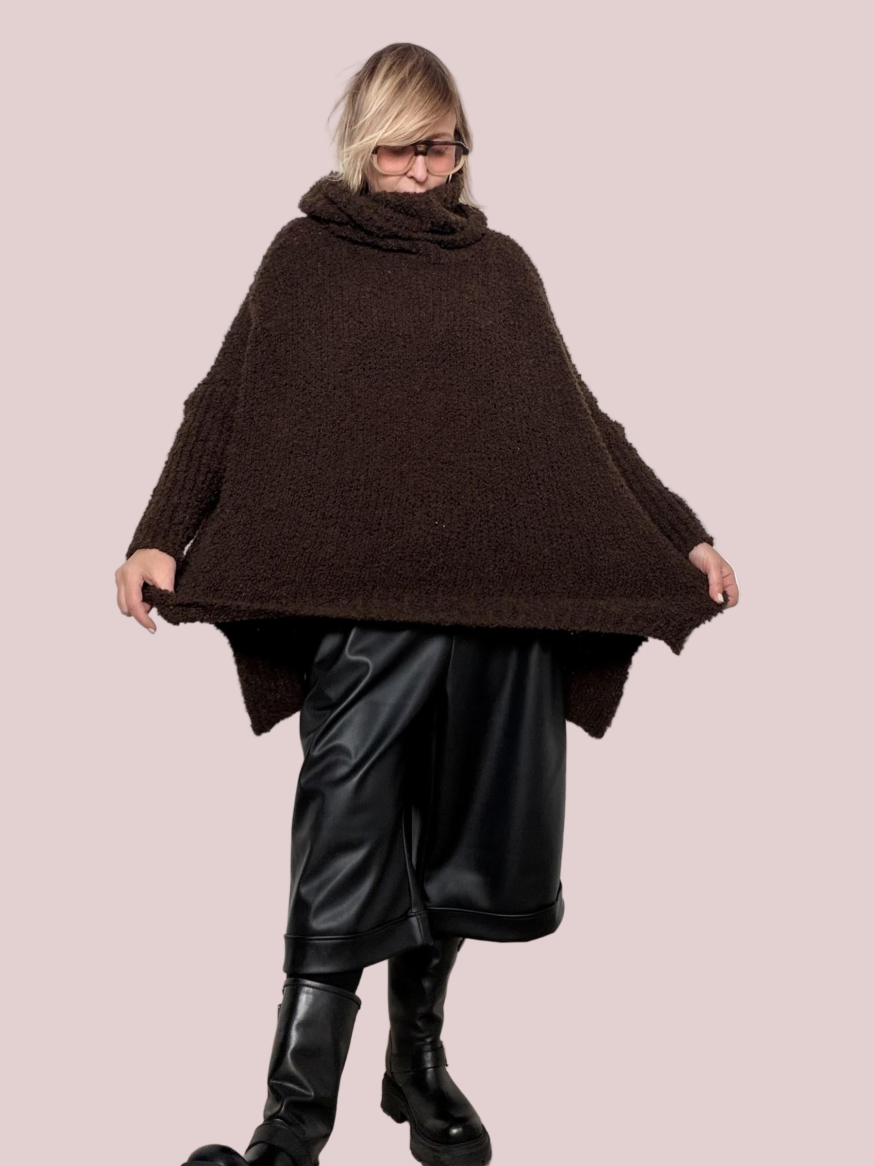 FEMALE - MAXI MAGLIA NUVOLETTA SOFT  il pullover che ti avvolge con leggerezza 9633/ MORO FEMALE 