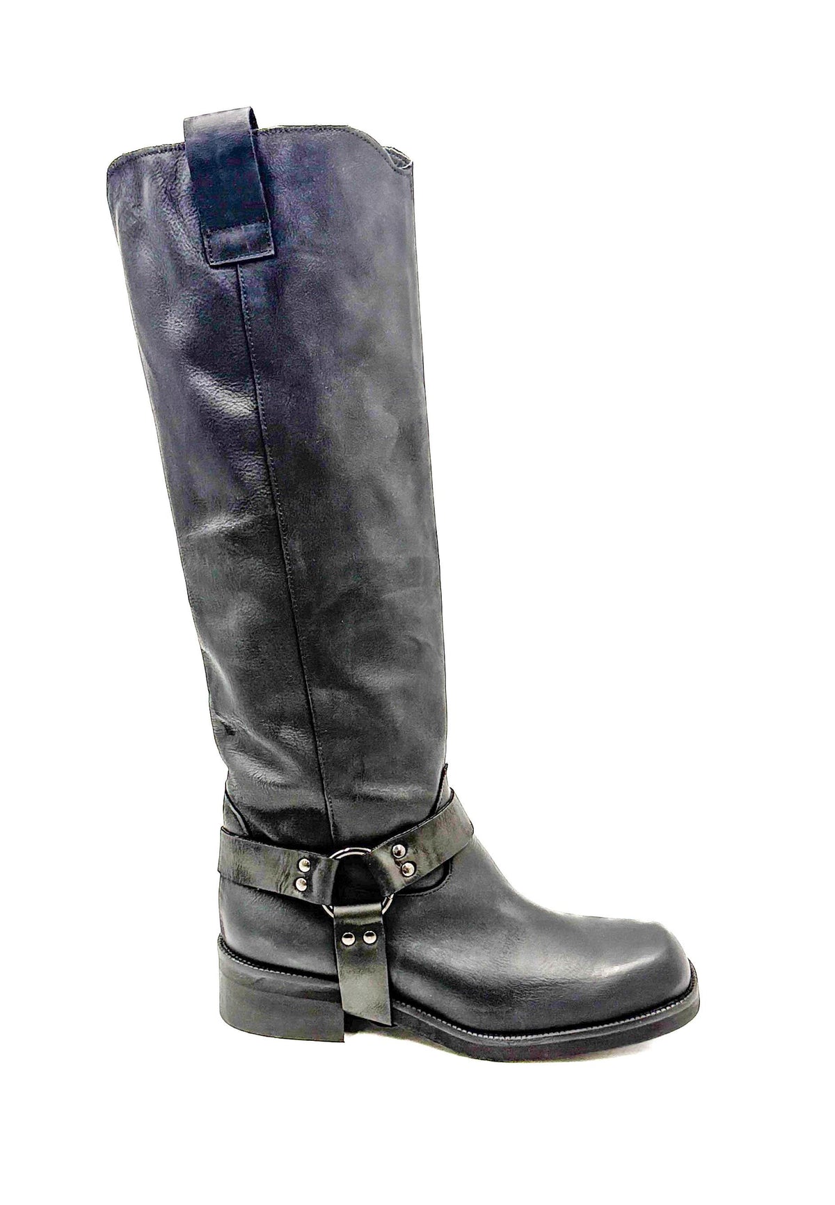 STIVALE BIKER NERO CON ANELLO  - DIVINE FOLLIE 4612/ NERO DIVINE FOLLIE 