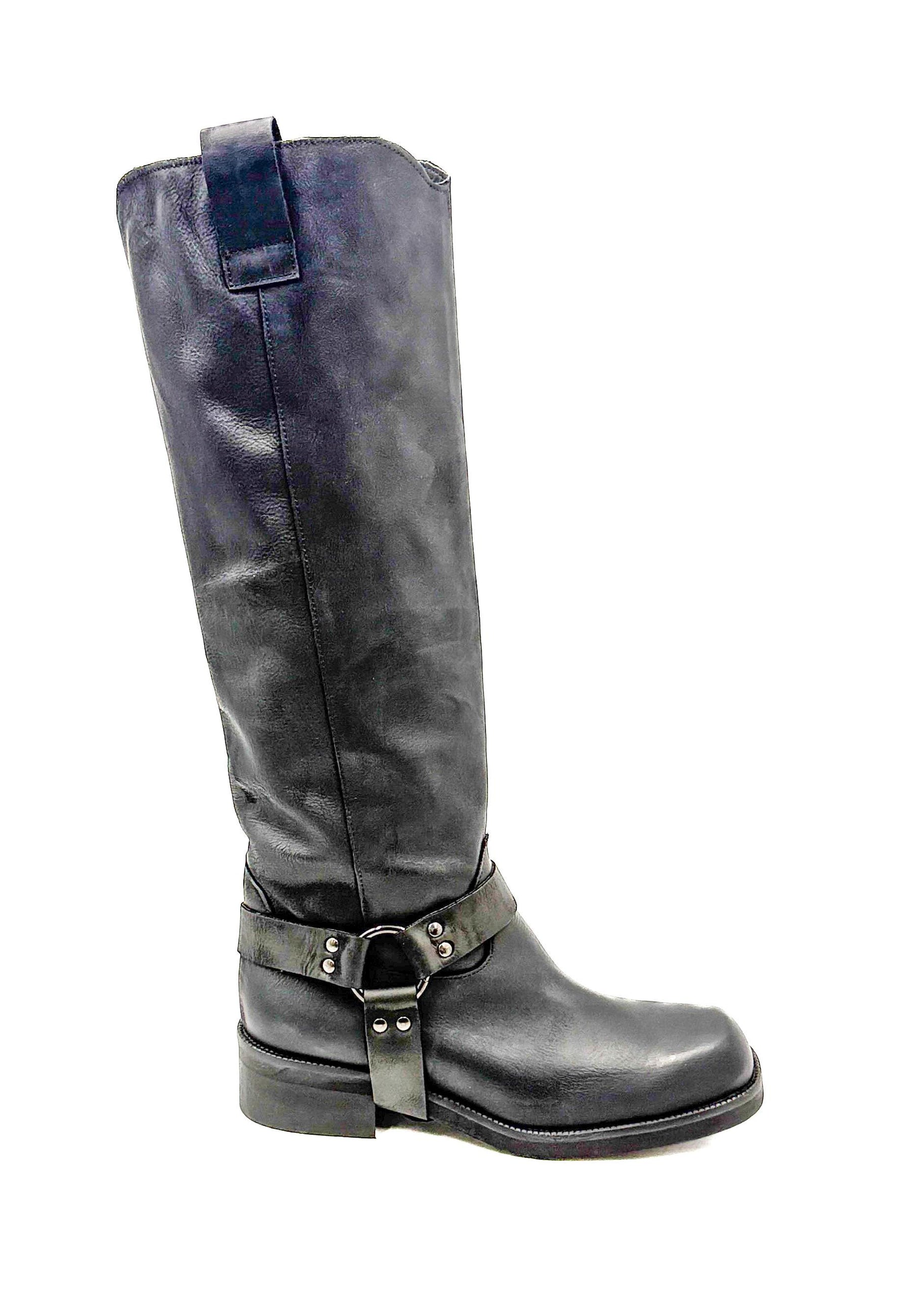 STIVALE BIKER NERO CON ANELLO  - DIVINE FOLLIE 4612/ NERO DIVINE FOLLIE 