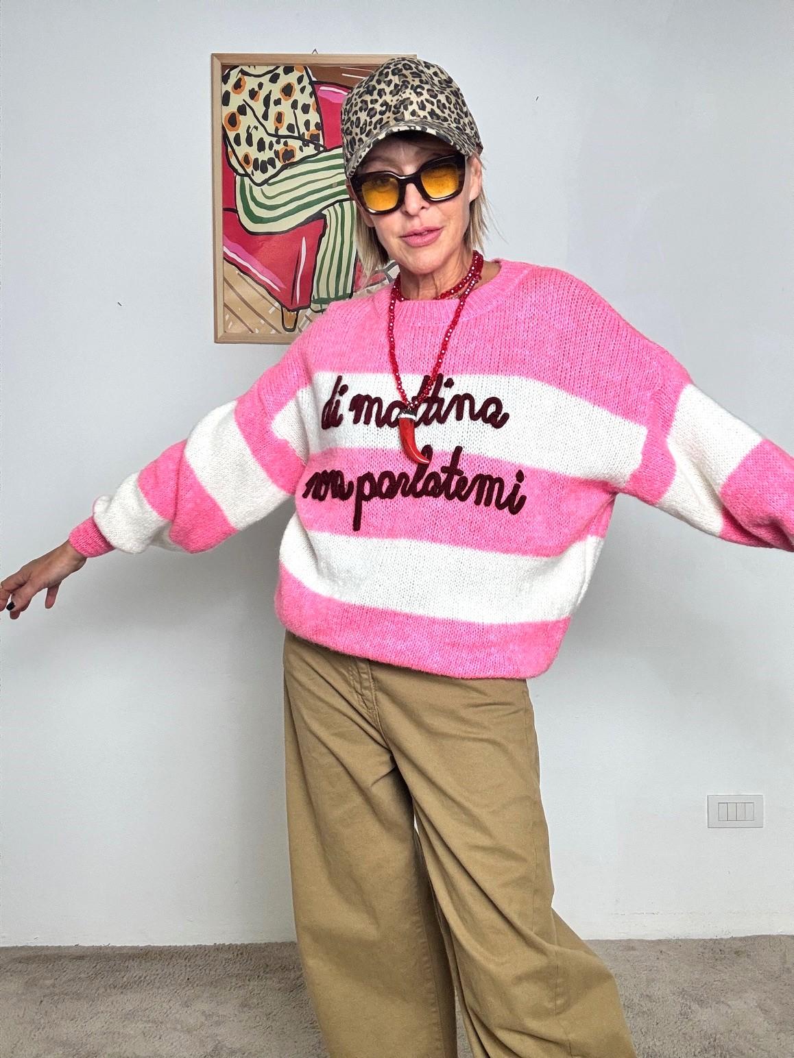 FEMALE - Maglia Non Disturbatemi di mattina fucsia DIMATTINA/ RIGA MORO FEMALE 