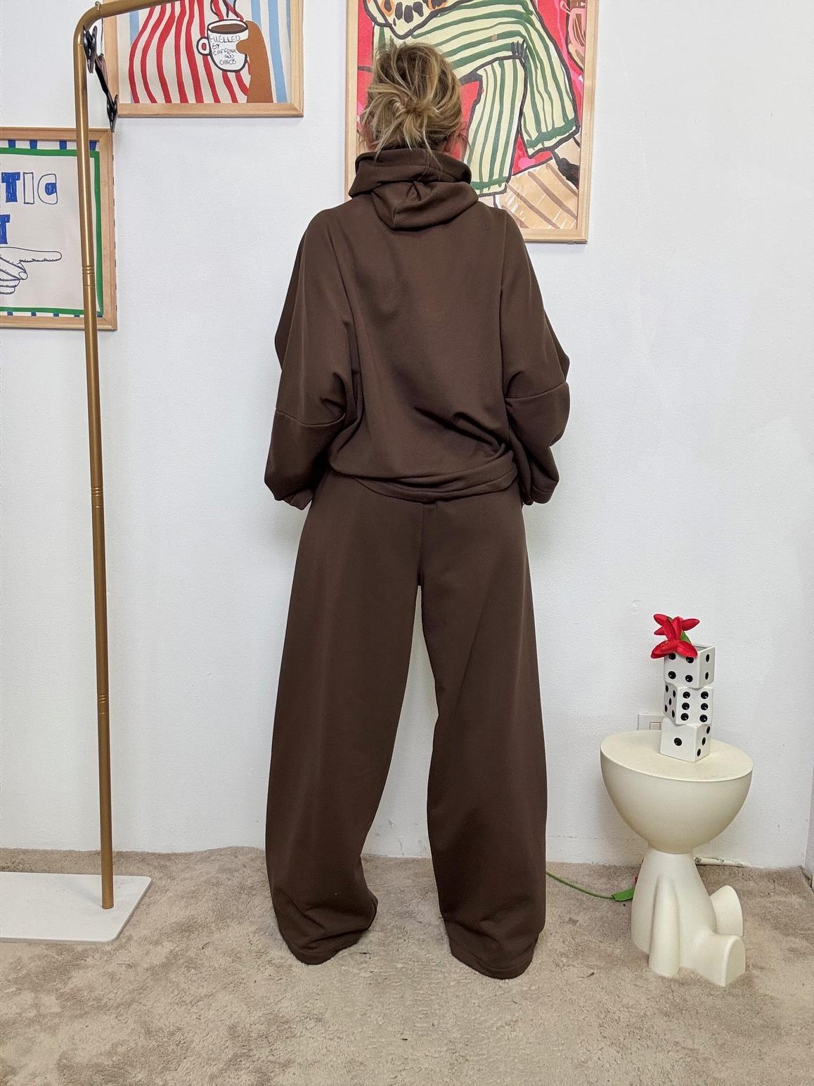 PANTALONE - Pantalone "Cacao Soft" in Punto Milano  Comfort Elegante da Mattina a Sera MARRONE A25LU408/ MORO DEJA VU 