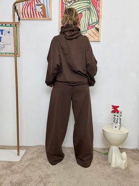 PANTALONE - Pantalone "Cacao Soft" in Punto Milano  Comfort Elegante da Mattina a Sera MARRONE A25LU408/ MORO DEJA VU 