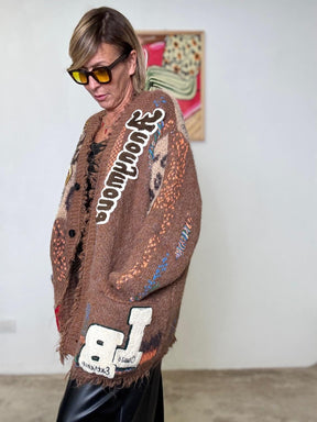 FEMALE - CCardigan morbido con applicazioni e dettagli ricamati ZM52183 CAMMELLO FEMALE 