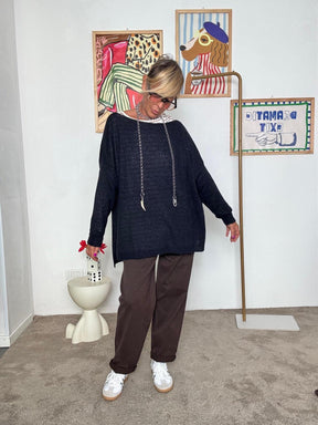 DEJA VU - MAGLIA MISTO LANA BLU A25SS405/ BLU DEJA VU 