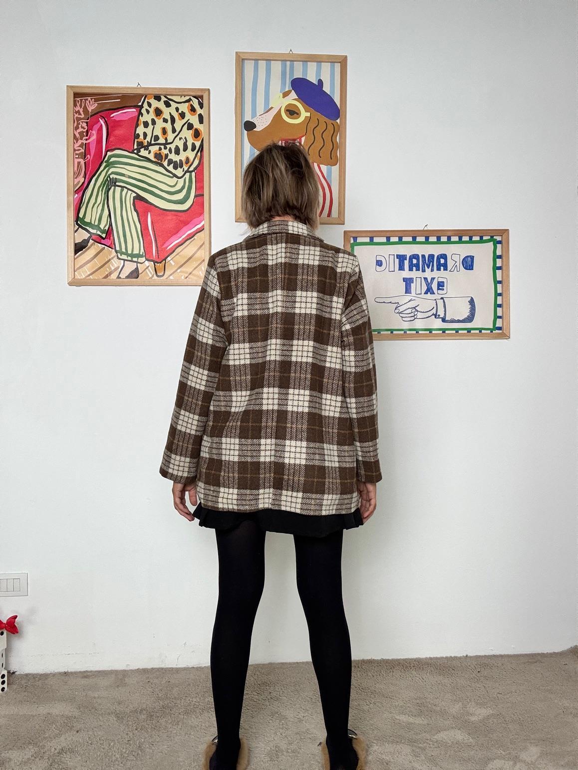 FEMALE - Giacca over a quadri moro A7006-H9/ CHECK MORO FEMALE 