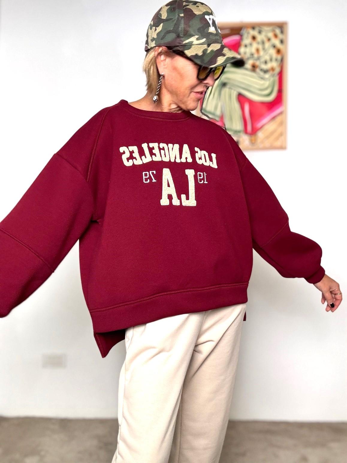 FEMALE - FELPA LOS ANGELES BODEAUX R50369/ BORDEAU FEMALE 