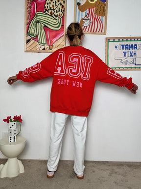 FEMALE - Felpa Oversize NYC College Mood  Comoda, Cool, Inarrestabile ROSSO R51093/ ROSSO FEMALE 