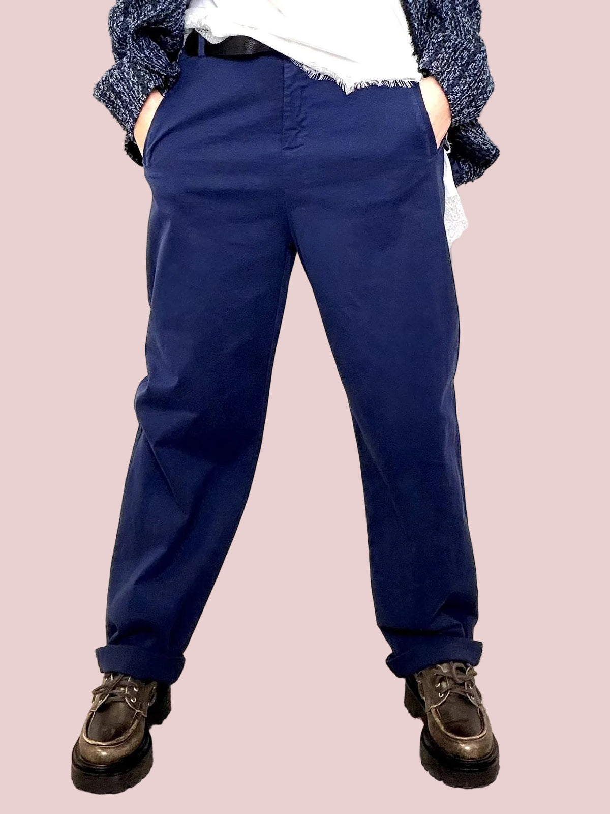 Pantalone relaxed fit stile urban chic A25AP208/ BLU DEJA VU 