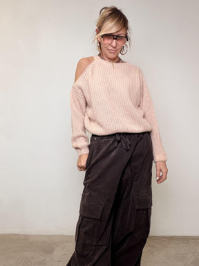 PHILIA LOFT  - MAGLIA SOFT SHOULDER BEIGE F01O0657/ BEIGE PHILIA LOFT 